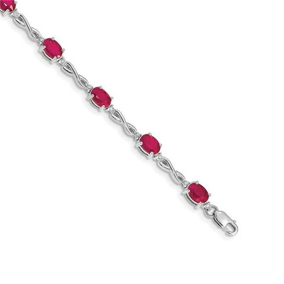 Primal Gold 14 Karat White Gold Diamond and Ruby Bracelet
