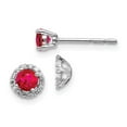 thumbnail image 1 of Primal Gold 14 Karat White Gold Diamond and Ruby Earrings, 1 of 2