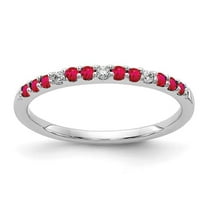 Primal Gold 14 Karat White Gold Diamond and Ruby Ring