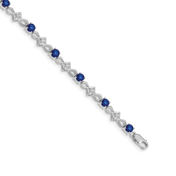 Primal Gold 14 Karat White Gold Diamond and Sapphire Bracelet