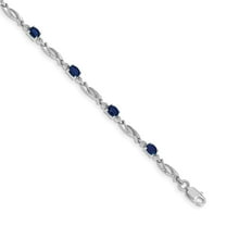 Primal Gold 14 Karat White Gold Diamond and Sapphire Gemstone Bracelet