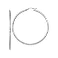 thumbnail image 1 of Primal Gold 14 Karat White Gold Diamond-cut 2mm Round Tube Hoop Earrings, 1 of 4