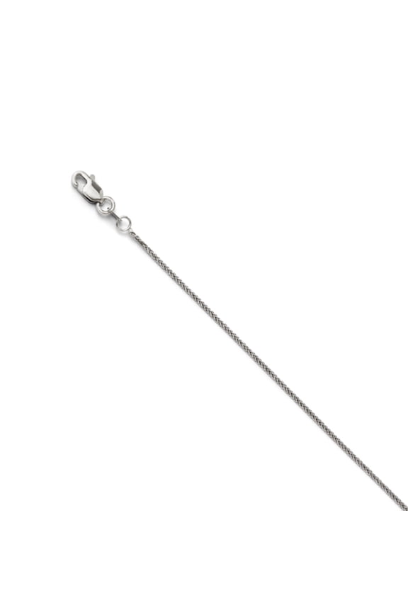 14 Karat White Gold Diamond-cut Quadra Wheat Chain