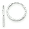 thumbnail image 1 of Primal Gold 14 Karat White Gold Diamond-cut Square Tube Endless Hoop Earrings, 1 of 4