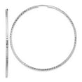 thumbnail image 1 of Primal Gold 14 Karat White Gold Diamond-cut Square Tube Endless Hoop Earrings, 1 of 4