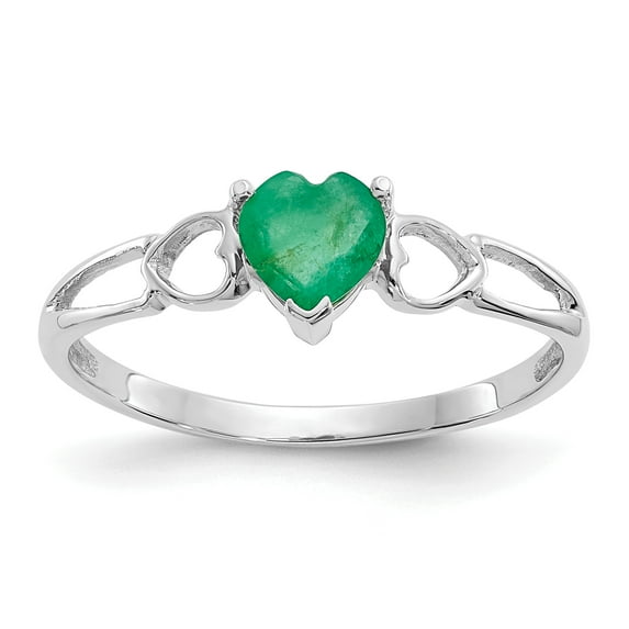 Primal Gold 14 Karat White Gold Emerald Birthstone Ring
