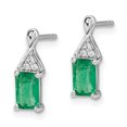 thumbnail image 1 of Primal Gold 14 Karat White Gold Emerald and Diamond Earrings, 1 of 5