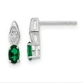 thumbnail image 1 of Primal Gold 14 Karat White Gold Emerald and Diamond Earrings, 1 of 4