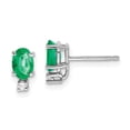 thumbnail image 1 of Primal Gold 14 Karat White Gold Emerald and Diamond Post Earrings, 1 of 4