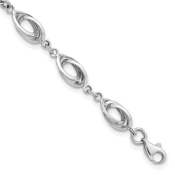 Primal Gold 14 Karat White Gold Fancy Link Bracelet