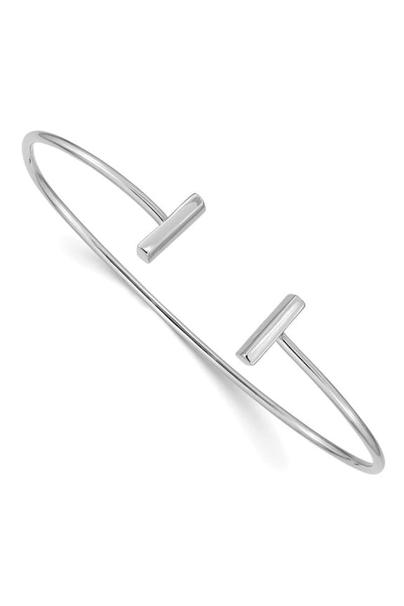 14 Karat White Gold Flexible Bar Bangle