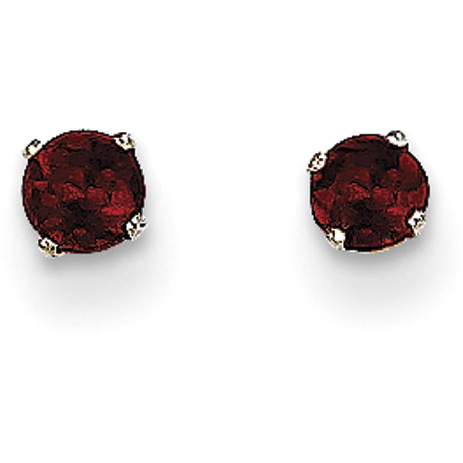 Primal Gold 14 Karat White Gold Garnet 3mm Stud Earrings