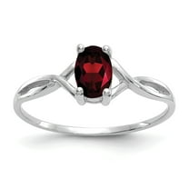 Primal Gold 14 Karat White Gold Garnet Birthstone Ring