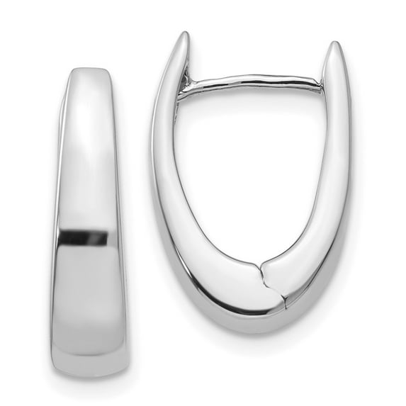 Primal Gold 14 Karat White Gold Hinged Hoop Earrings