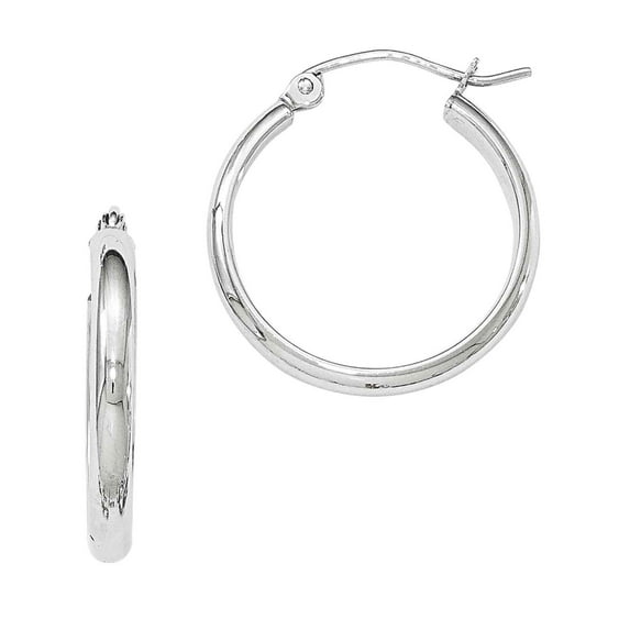 Primal Gold 14 Karat White Gold Hoop Earrings