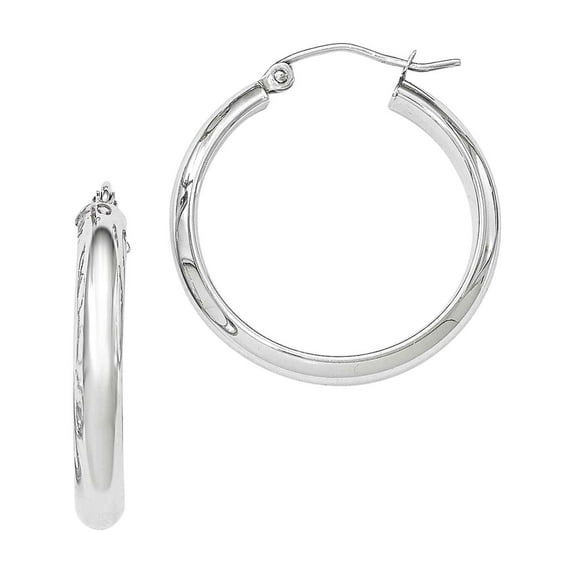Primal Gold 14 Karat White Gold Hoop Earrings