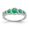 thumbnail image 1 of Primal Gold 14 Karat White Gold Lab Created Emerald and Diamond Ring, 1 of 5