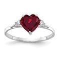 thumbnail image 1 of Primal Gold 14 Karat White Gold Lab Created Ruby VS Diamond Ring, 1 of 4