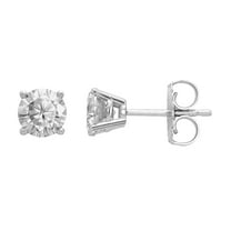Primal Gold 14 Karat White Gold Lab Grown Diamond 1/3ctw VS/SI, D E F, 4-Prong Earrings
