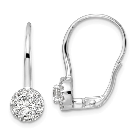 Primal Gold 14 Karat White Gold Lab Grown Diamond Leverback Drop Earrings