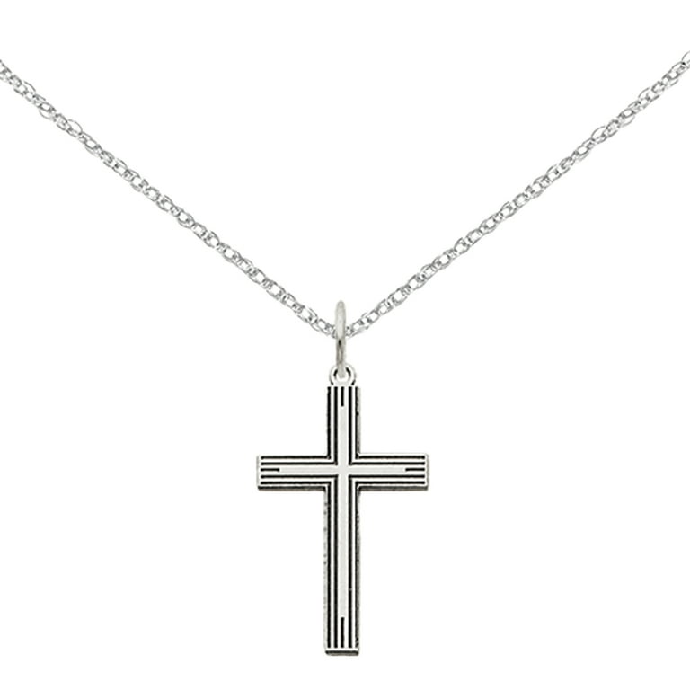 14 karat white gold cross necklace online