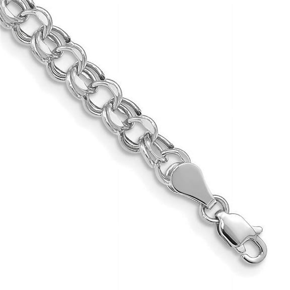 Primal Gold 14 Karat White Gold Lite 5mm Double Link Charm Bracelet