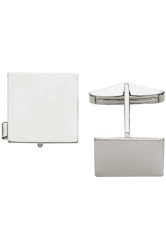 14 Karat White Gold Men's Square Cuff Links