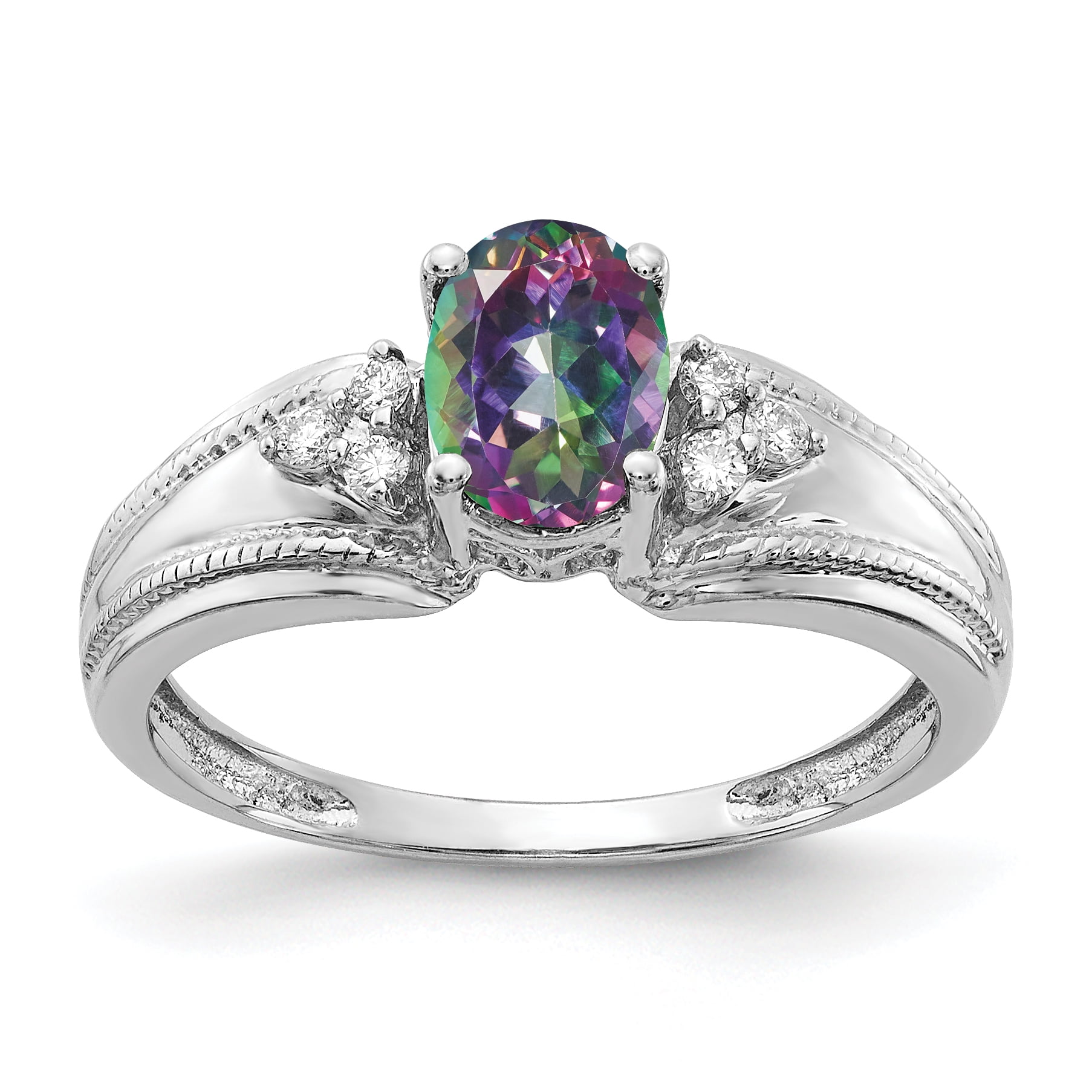 Mystic fire topaz engagement ring outlet