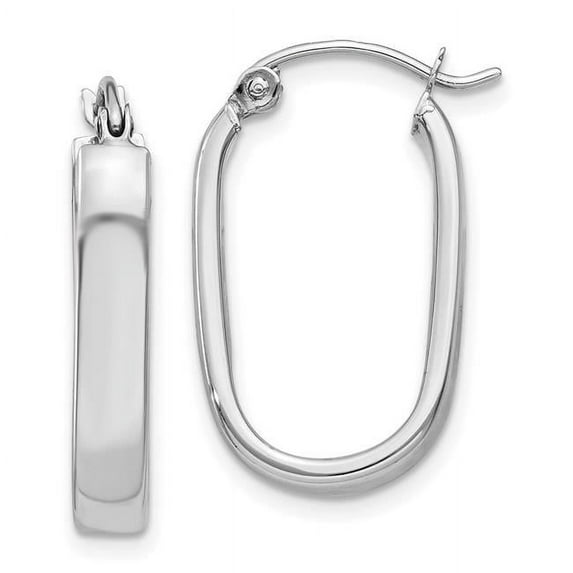 Primal Gold 14 Karat White Gold Oval Tube Hoop Earrings