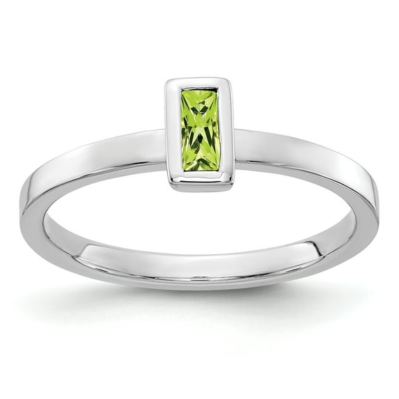 Primal Gold 14 Karat White Gold Peridot Ring
