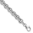 thumbnail image 1 of Primal Gold 14 Karat White Gold Polished Fancy 6.5mm Rolo Link Bracelet, 1 of 5