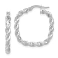 thumbnail image 1 of Primal Gold 14 Karat White Gold Polished Square Twisted Hoop Earrings, 1 of 2