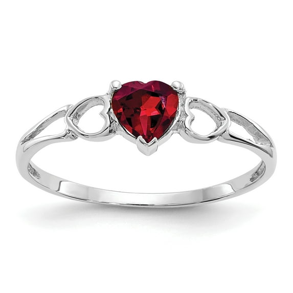 Primal Gold 14 Karat White Gold Rhodolite Garnet Birthstone Ring