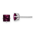 thumbnail image 1 of Primal Gold 14 Karat White Gold Rhodolite Garnet Princess Stud Earrings, 1 of 4