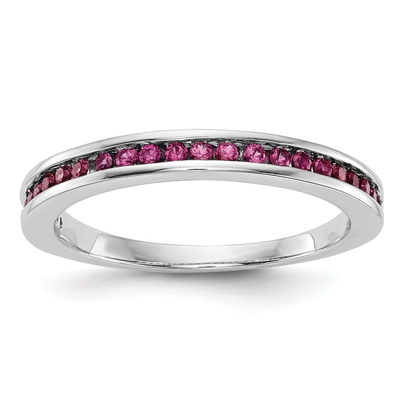 Primal Gold 14 Karat White Gold Ruby Band