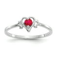 thumbnail image 1 of Primal Gold 14 Karat White Gold Ruby Birthstone Heart Ring, 1 of 3