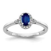 PRIMAL GOLD 14 Karat White Gold Sapphire and Diamond Halo Ring