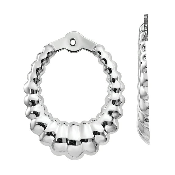 Primal Gold 14 Karat White Gold Scalloped Hoop Earring Jackets