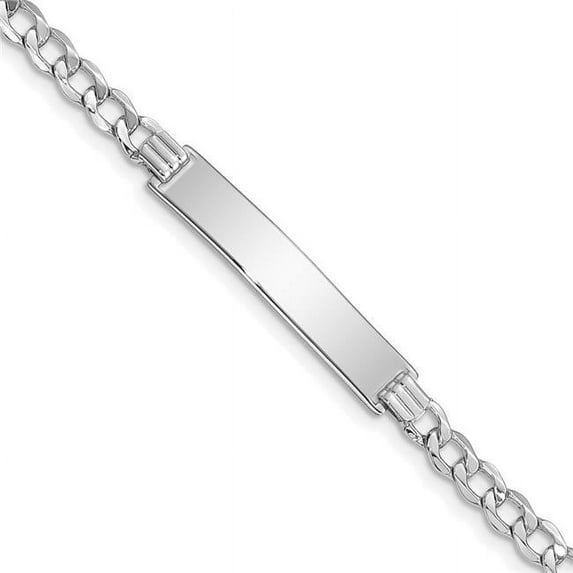 Primal Gold 14 Karat White Gold Semi-Solid Cuban ID Bracelet