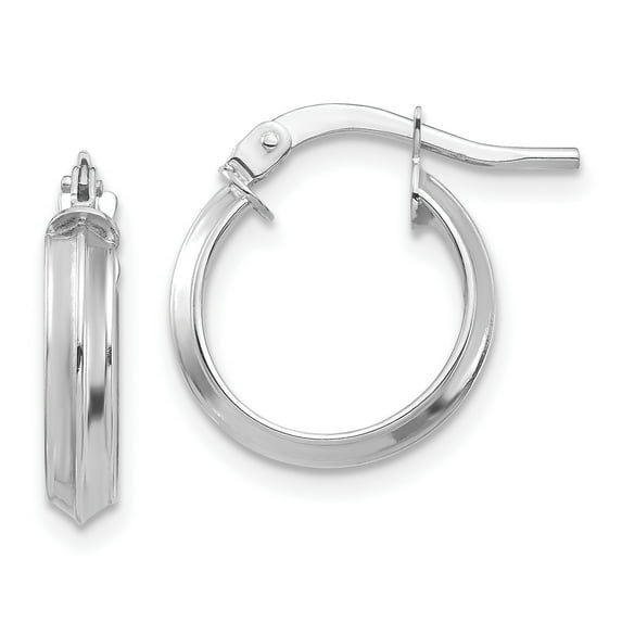 Primal Gold 14 Karat White Gold Small 3mm Hoop Earrings