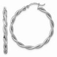 thumbnail image 1 of Primal Gold 14 Karat White Gold Textured Hoops, 1 of 4