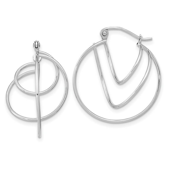Primal Gold 14 Karat White Gold Twisted Circles Hoop Earrings