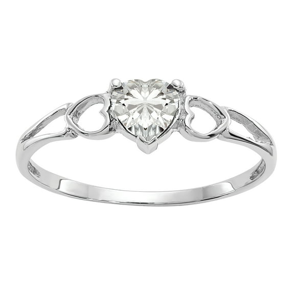Primal Gold 14 Karat White Gold White Topaz Birthstone Ring