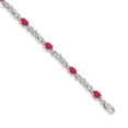 thumbnail image 1 of Primal Gold 14 Karat White Gold with Diamond and Composite Ruby Gemstone Bracelet, 1 of 2