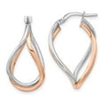 thumbnail image 1 of Primal Gold 14 Karat White and Rose Gold Fancy Swirl Hoop Earrings, 1 of 4