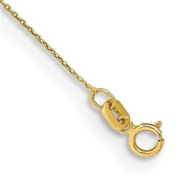 Primal Gold 14 Karat Yellow Gold 0.75mm Solid Cable Chain Anklet