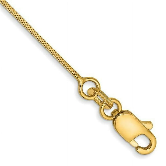 Primal Gold 14 Karat Yellow Gold 0.8mm Octagonal Snake Chain Anklet