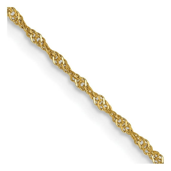 Primal Gold 14 Karat Yellow Gold 1.10mm Singapore Chain