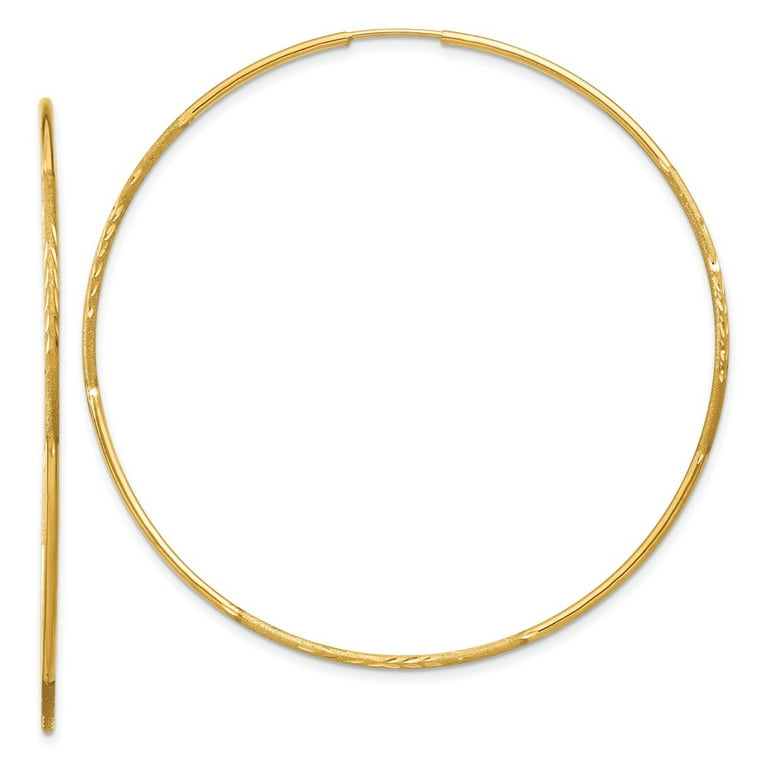 14k Yellow Gold 14mm x 1.25mm Endless Hoop Earrings 14k Yellow Gold 14mm x 1.25mm Endless Hoop Earrings