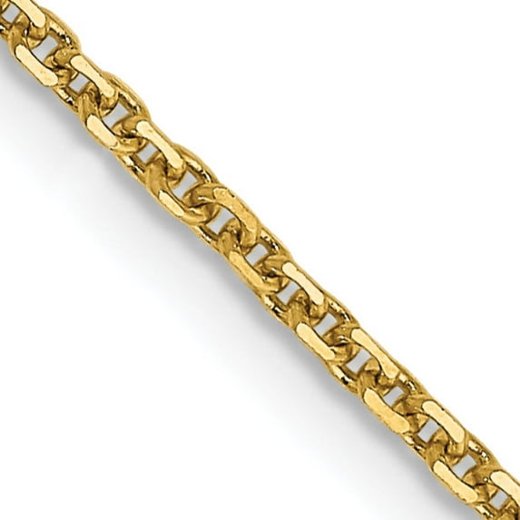 Primal Gold 14 Karat Yellow Gold 1.3mm Solid Diamond-Cut Cable Chain